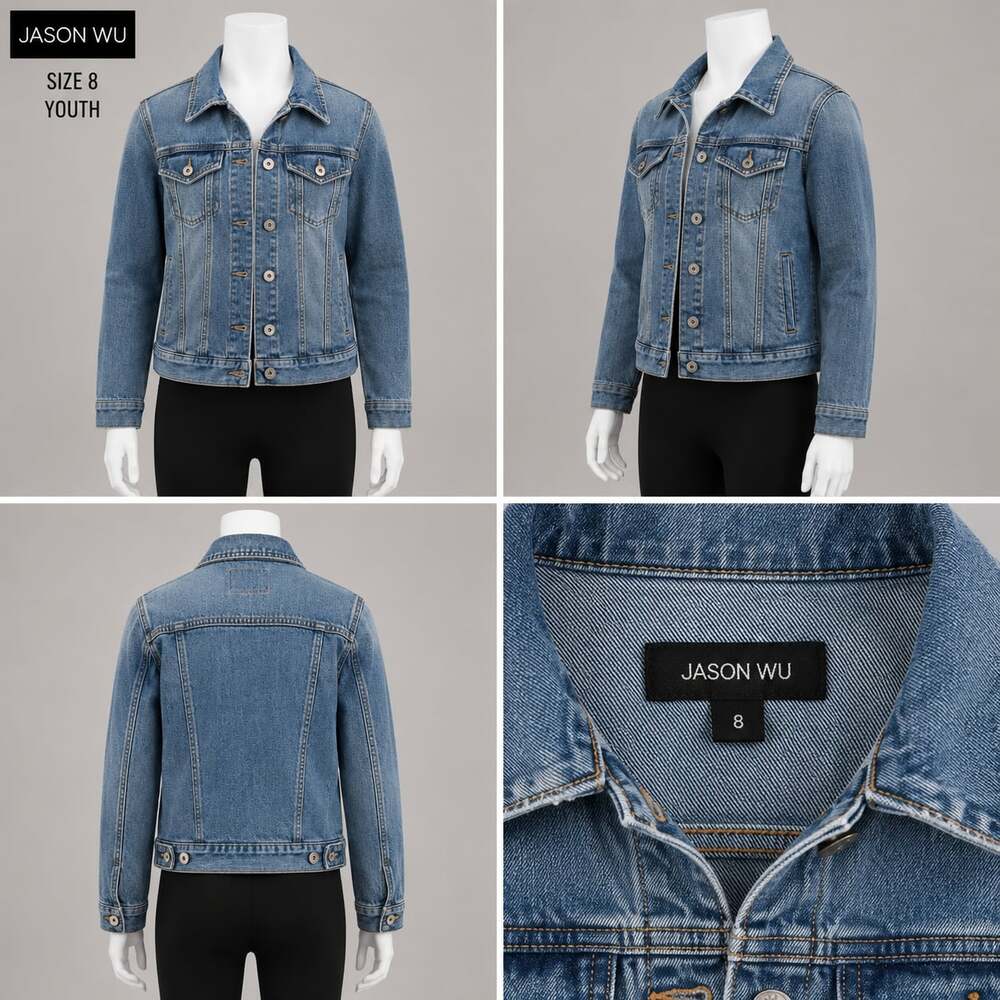 Jason Wu Youth Size 8 Blue Denim Trucker Jacket